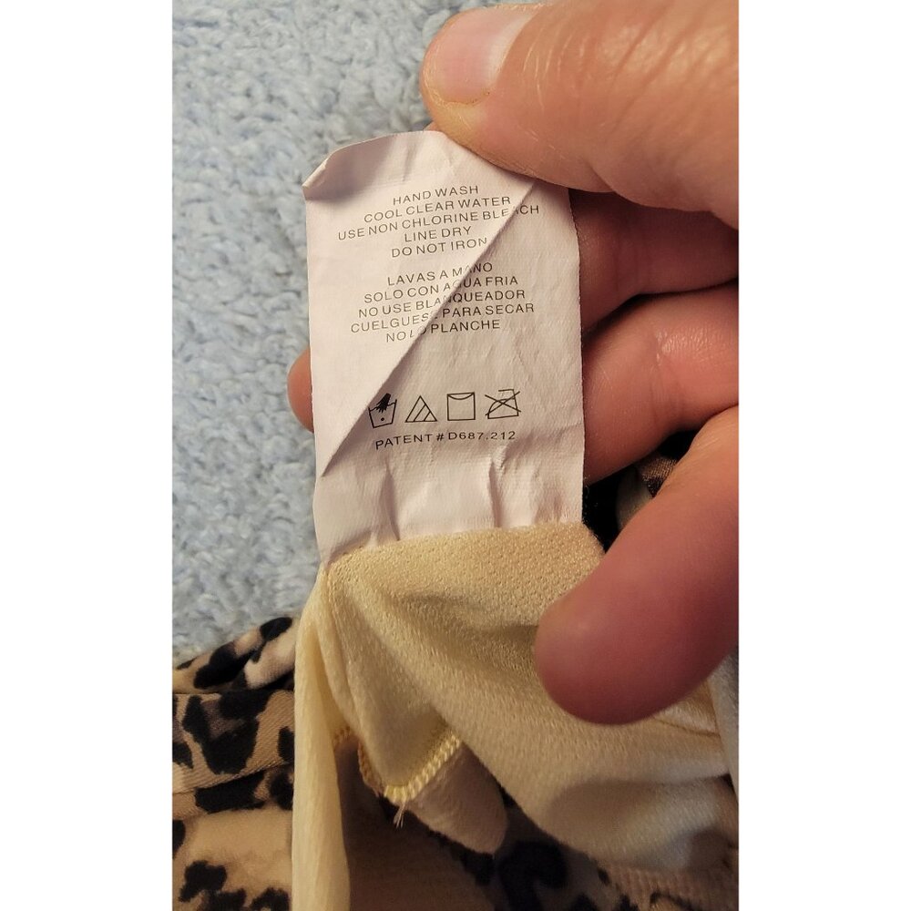 Aqua Green Tiered Leopard Print Tankini.  Size:  1X - Picture 4 of 16